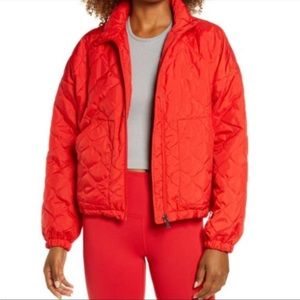 Zella quilted bomber jacket in red